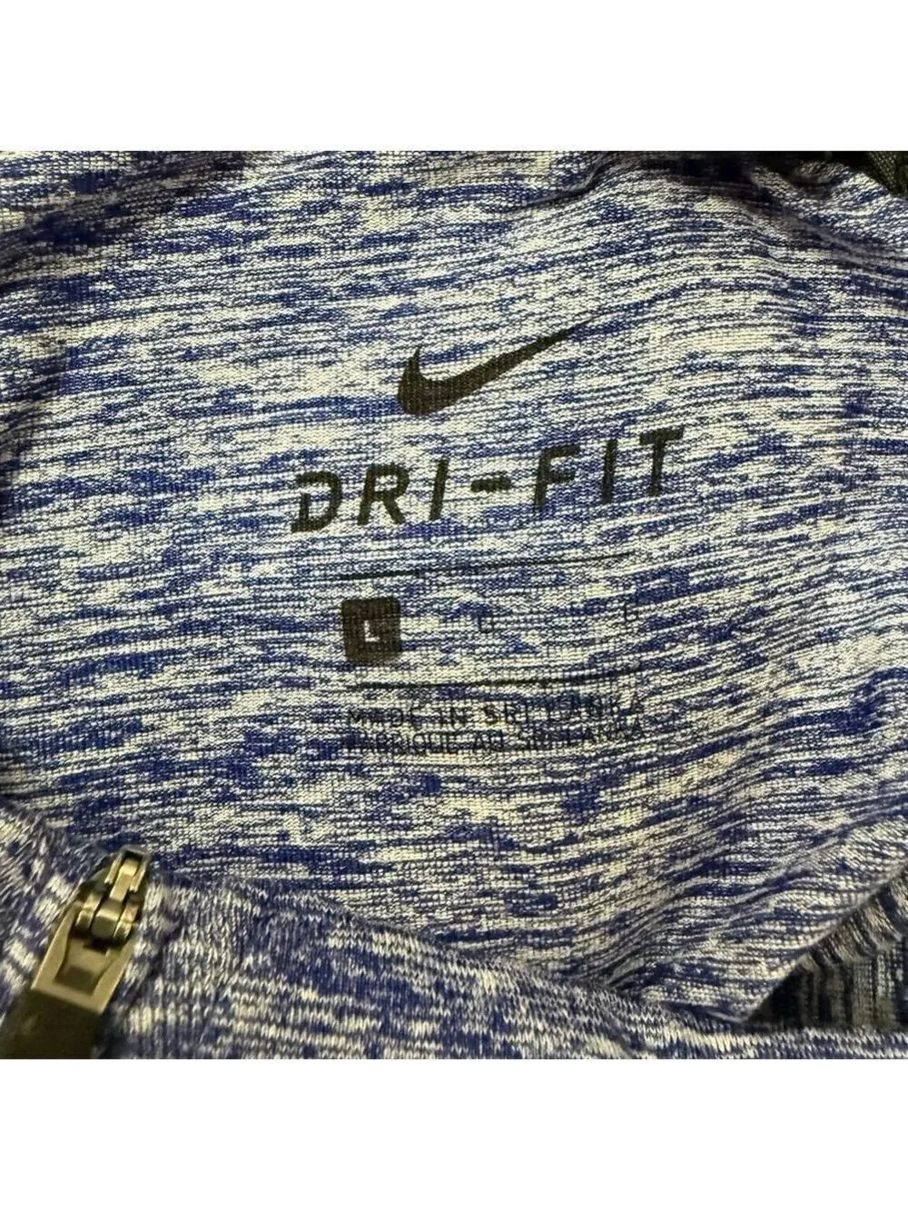 Nike Dri-Fit Blue Quarter Zip Long Sleeve Pullover Men's Large‎